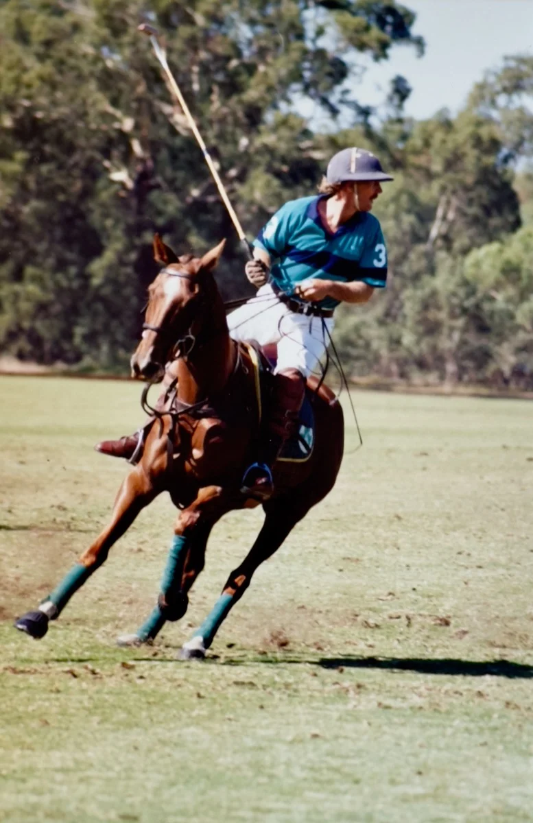 Polo icon Brett Kiely mid chukka by Photographer Peter Pickering