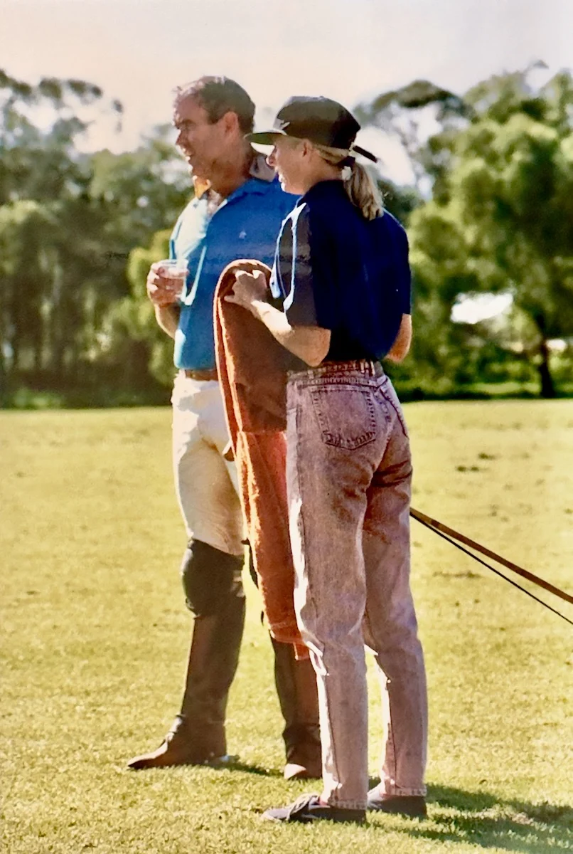 The Leighton's, Ross & Pooh at the polo by Peter Pickering