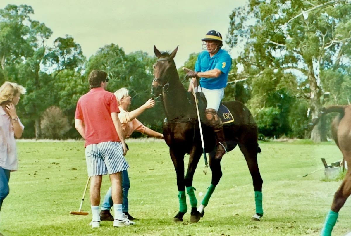 Ernie Cooley's groom ready for the pony changeover, by Peter Pickering