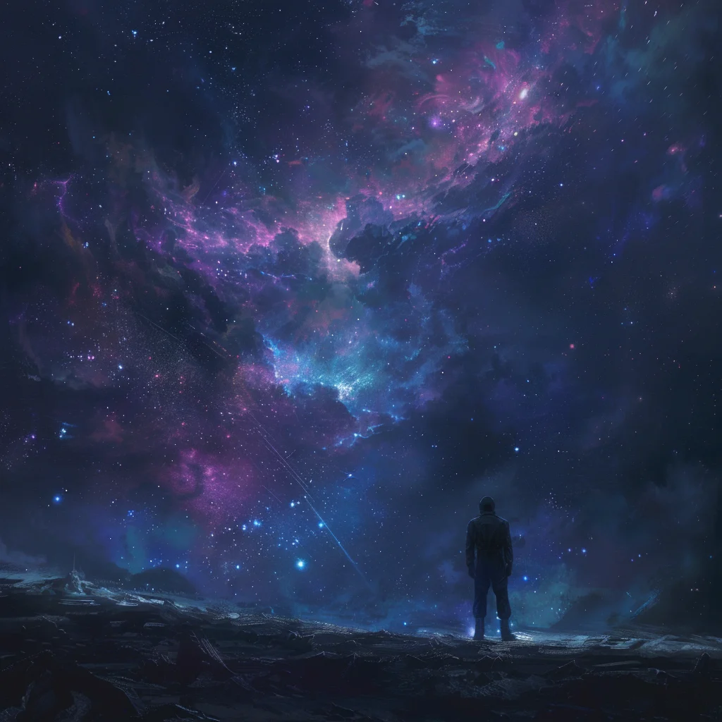 A man contemplates the universe