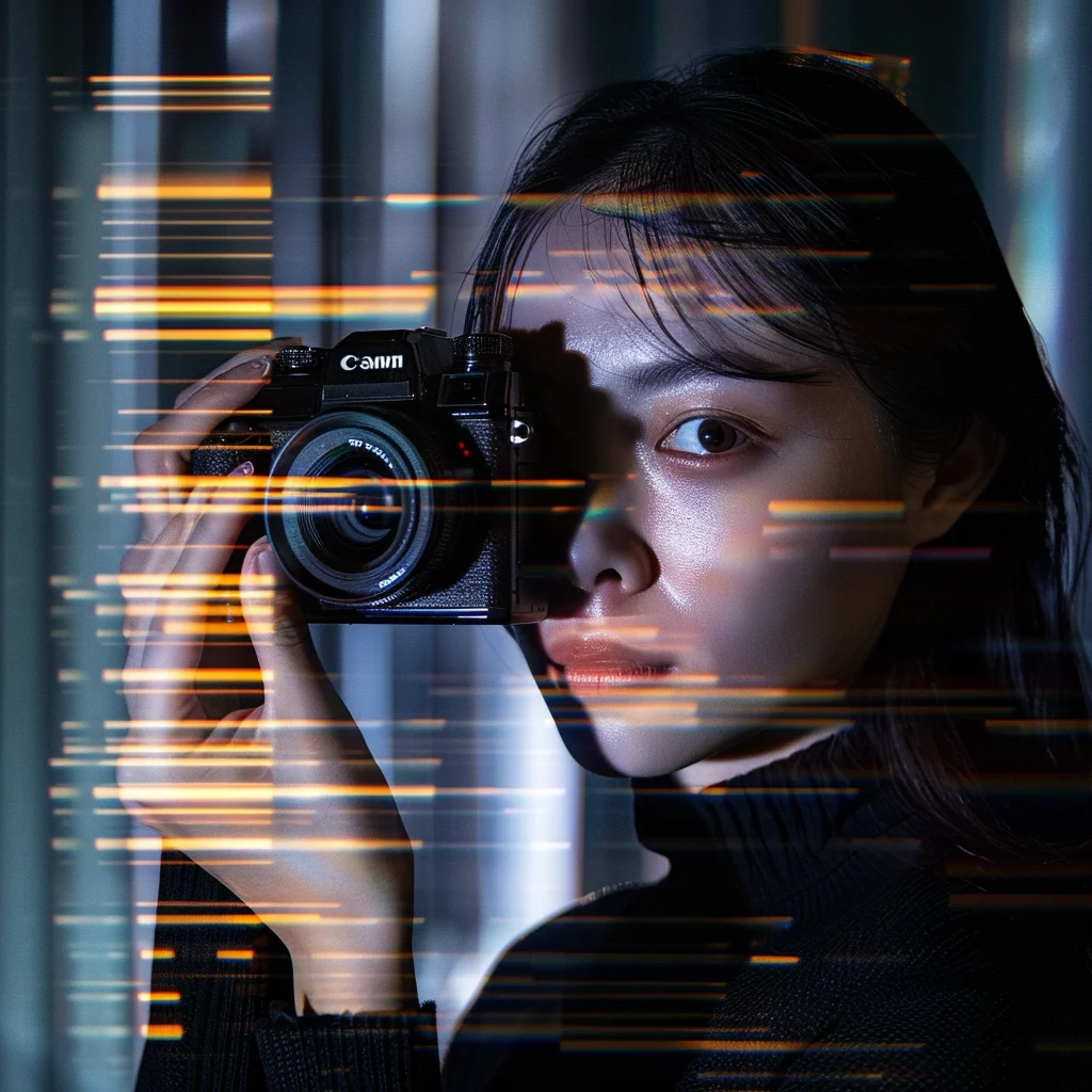 The future of photography - Asian girl with camera