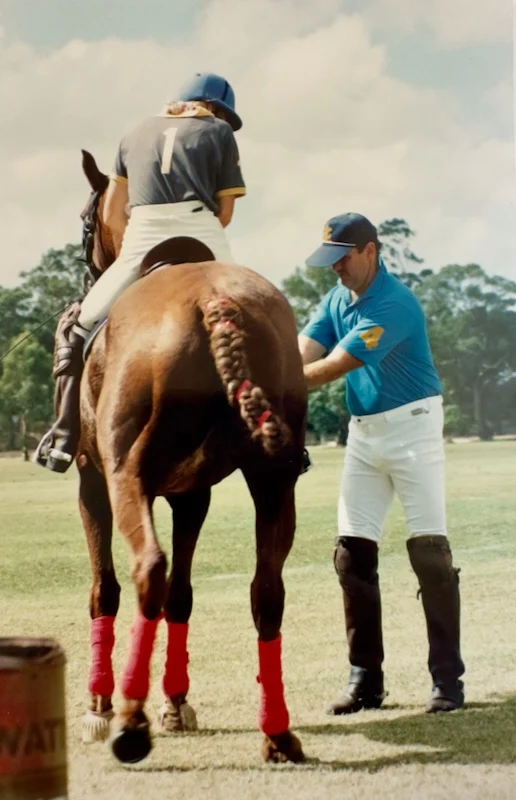 The polo-playing Leightons between chukkas by Peter Pickering