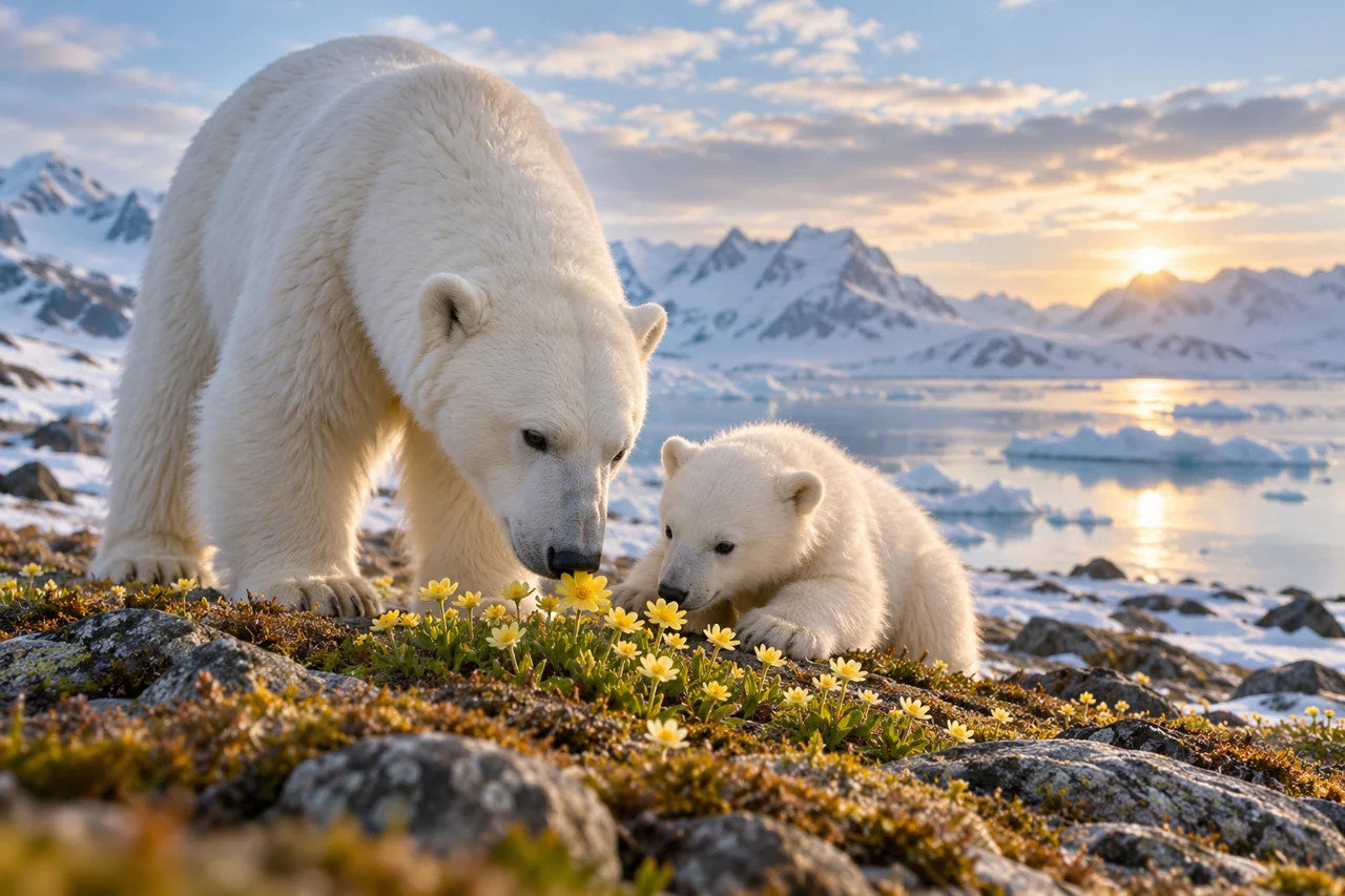Polar bear artwork for Wandering with the Daffodils: Bipolar Bear's Discovery